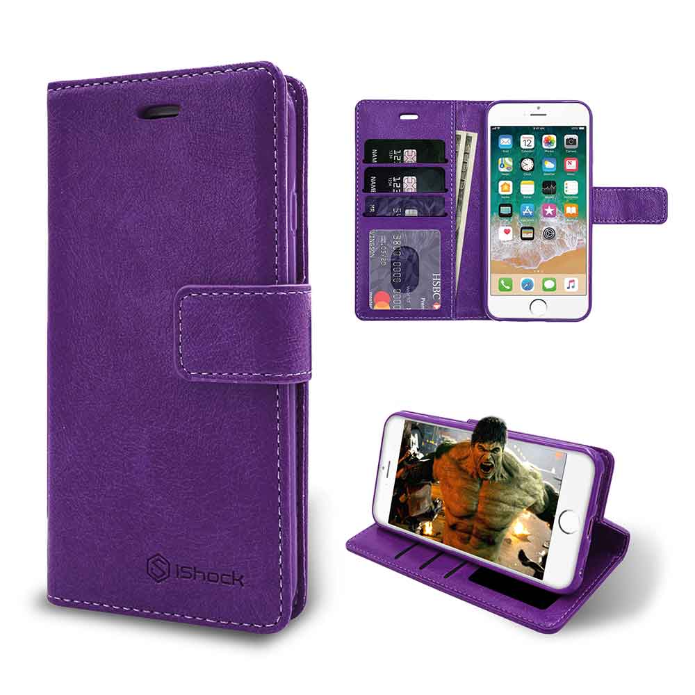 iPhone 7/8/SE Wallet Case Purple