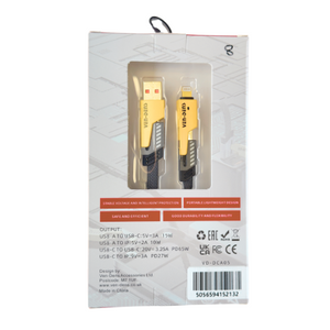 1.2M 4 way USB to Lightning to Type-C 65W Charging Cable - For All