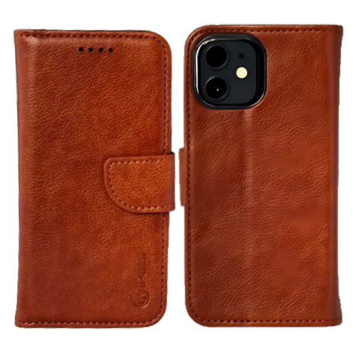 iPhone 13 Mini iPalm Soft Wallet Buckle Case Brown