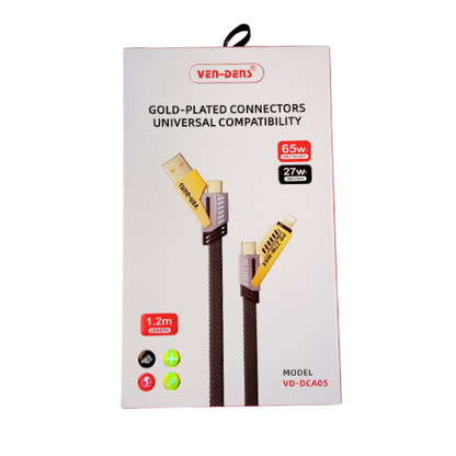 1.2M 4 way USB to Lightning to Type-C 65W Charging Cable - For All
