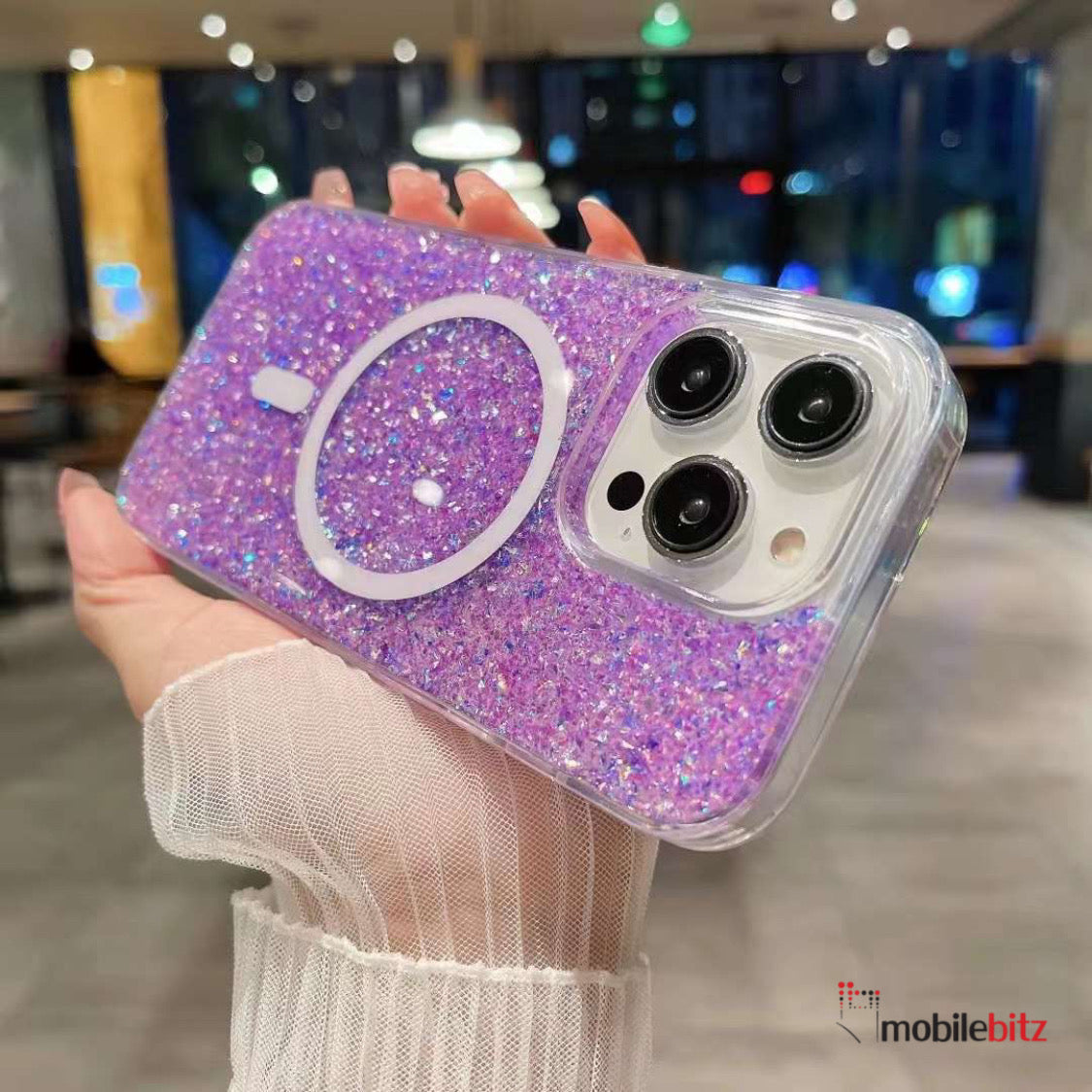 iPhone 14 Pro Max MagSafe Grit Glitter Purple