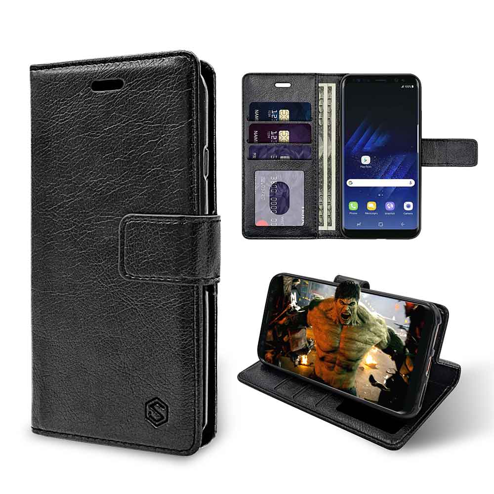 Samsung S9 Plus Wallet Case Black