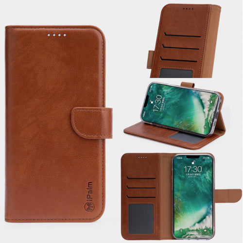 iPhone 12 Pro Max iPalm Soft Wallet Buckle Case Brown