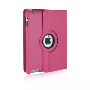 Rotation 360° Leather Stand Cover For Apple iPad 2, 3, 4 Pink