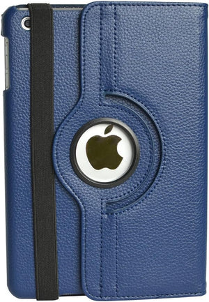 Rotation 360° Leather Stand Cover For Apple iPad Mini 1 / 2 Blue