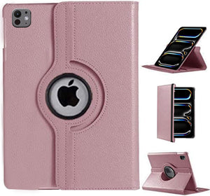 Rotation 360° Leather Stand Cover For Apple iPad Pro 13 (2024) Pink