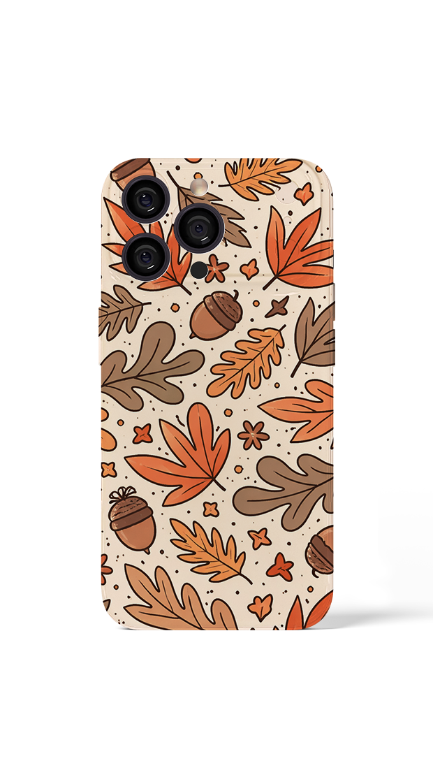 iPhone 17 Pro Max Autumn leaf and acorn pattern