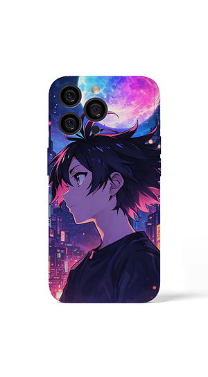 iPhone 17 Pro Max Futuristic city under a glowing moon