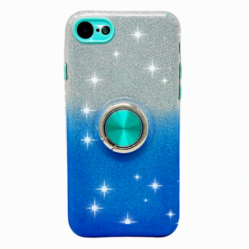 iPhone 7 Ring Glitter Bling Case Blue